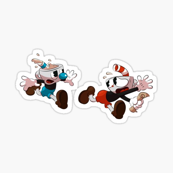 Cuphead Mugman & Bendy Fan Art Sticker 