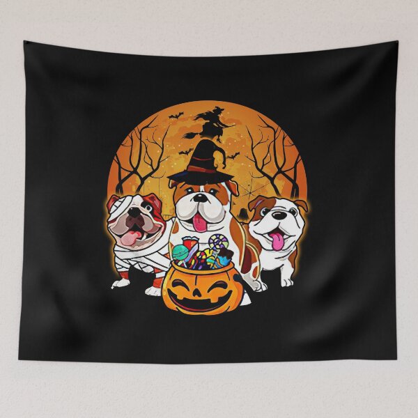 Item preview, Bulldog Mummy Witch Dog Moon Ghosts Halloween designed and sold by kossbus91.