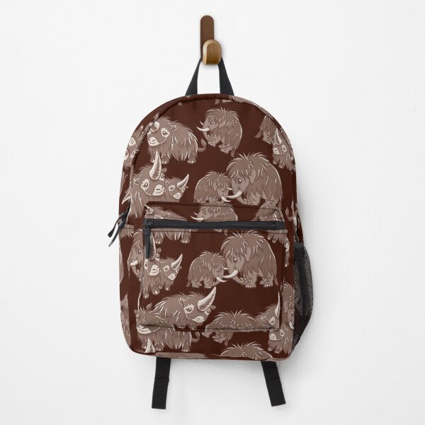 Item preview, Woolly Mammoth and Woolly Rhino on Cranberry background designed and sold by RJKpoyp.