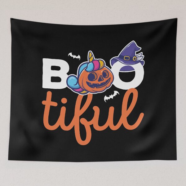 Item preview, Bootiful Halloween Funny Unicorn Pumpkin lantern witch hat Kawaii designed and sold by Mad-Minds.
