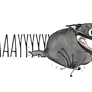 Artwork thumbnail, YAY - black pug zoomies card by inkpug