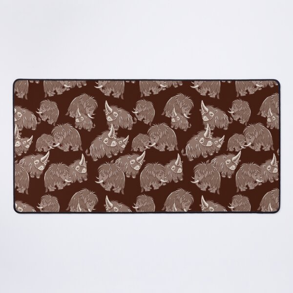 Item preview, Woolly Mammoth and Woolly Rhino on Cranberry background designed and sold by RJKpoyp.