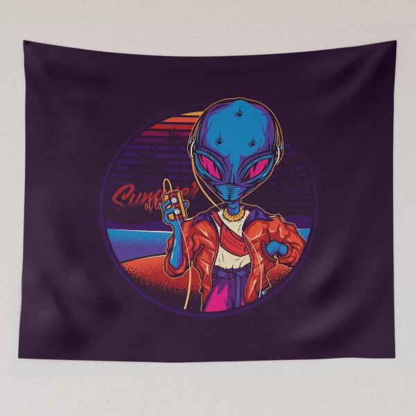 Item preview, An alien in vintage neon style - Never Forget Retro Vintage Cassette Tape Graphic Novelty Mens designed and sold by navuno.