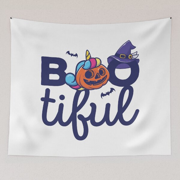 Item preview, Bootiful Halloween Funny Unicorn Pumpkin lantern witch hat Kawaii designed and sold by Mad-Minds.