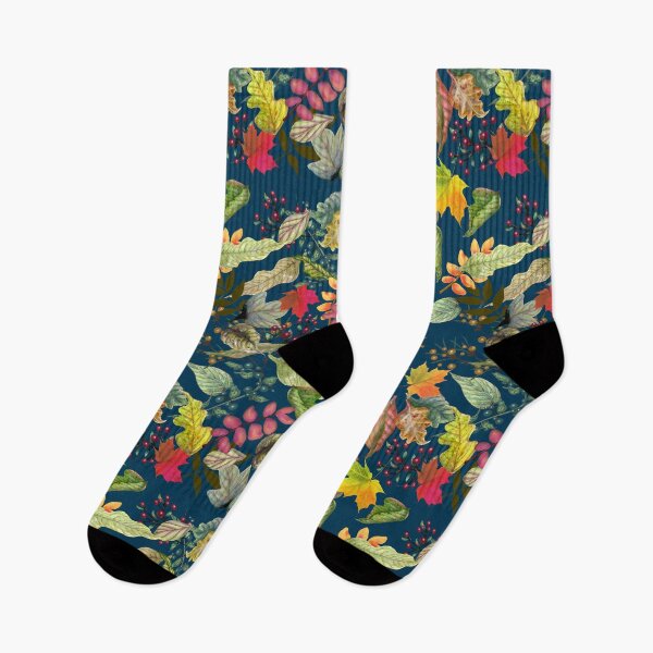 Item preview, FALL LEAVES and BERRIES | FALL SOCKS | CHERIE'S ART(C)2021 designed and sold by CheriesArt.