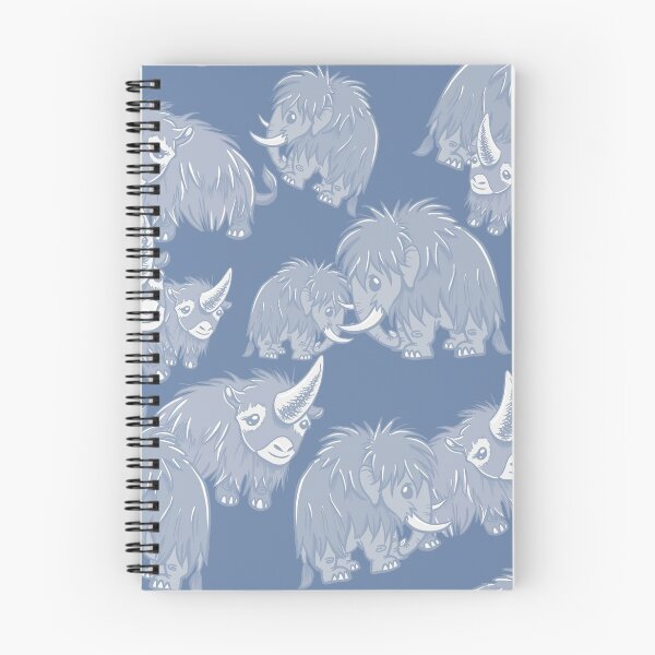 Item preview, Woolly Mammoth and Woolly Rhino on Ice Blue background designed and sold by RJKpoyp.
