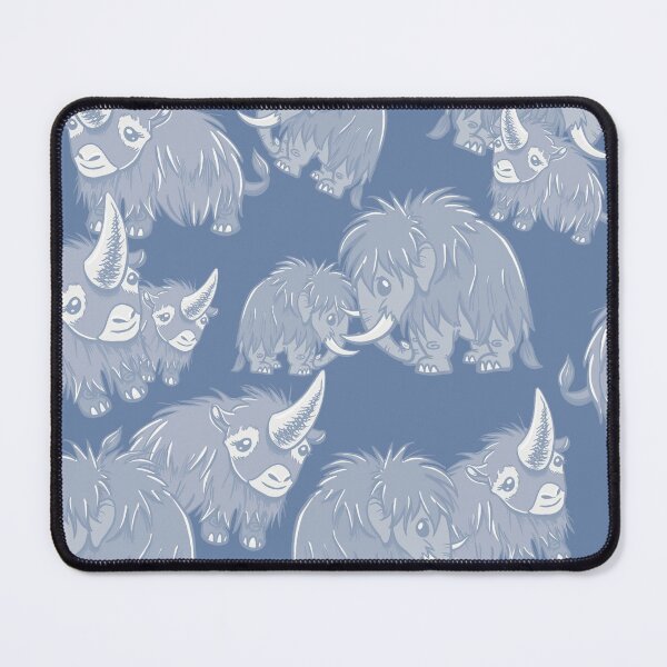 Item preview, Woolly Mammoth and Woolly Rhino on Ice Blue background designed and sold by RJKpoyp.