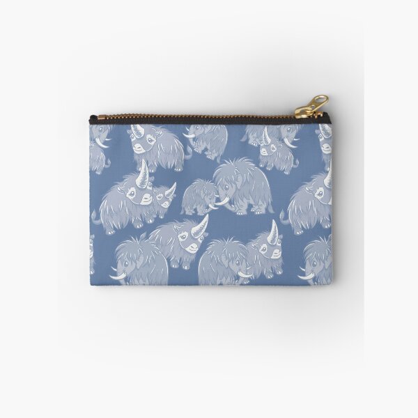 Item preview, Woolly Mammoth and Woolly Rhino on Ice Blue background designed and sold by RJKpoyp.