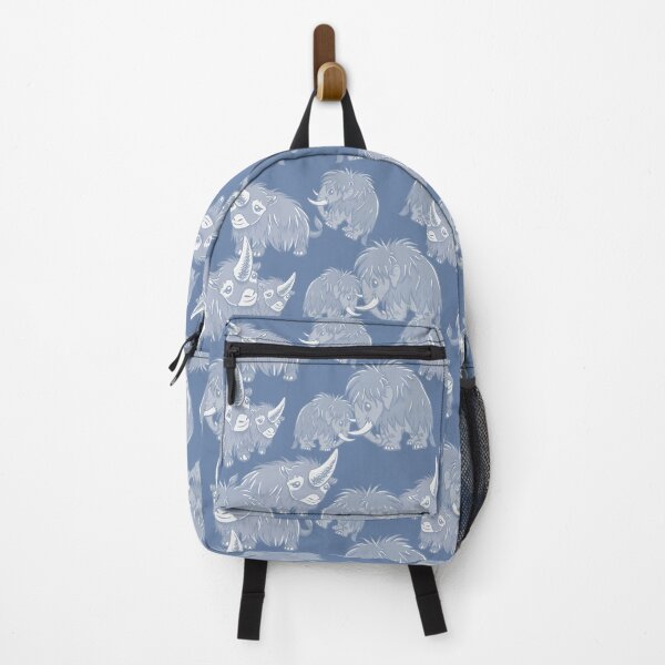 Item preview, Woolly Mammoth and Woolly Rhino on Ice Blue background designed and sold by RJKpoyp.