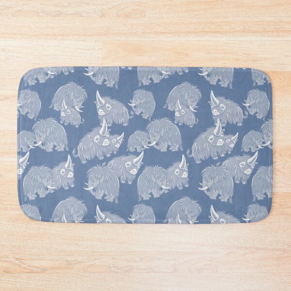 Item preview, Woolly Mammoth and Woolly Rhino on Ice Blue background designed and sold by RJKpoyp.