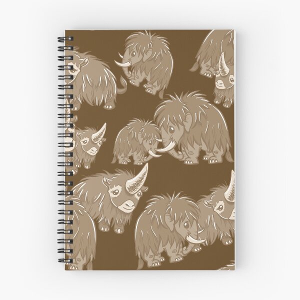 Item preview, Woolly Mammoth and Woolly Rhino on Brown background designed and sold by RJKpoyp.