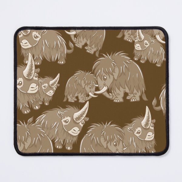 Item preview, Woolly Mammoth and Woolly Rhino on Brown background designed and sold by RJKpoyp.