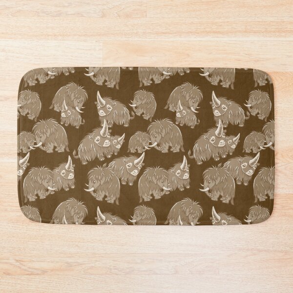 Item preview, Woolly Mammoth and Woolly Rhino on Brown background designed and sold by RJKpoyp.