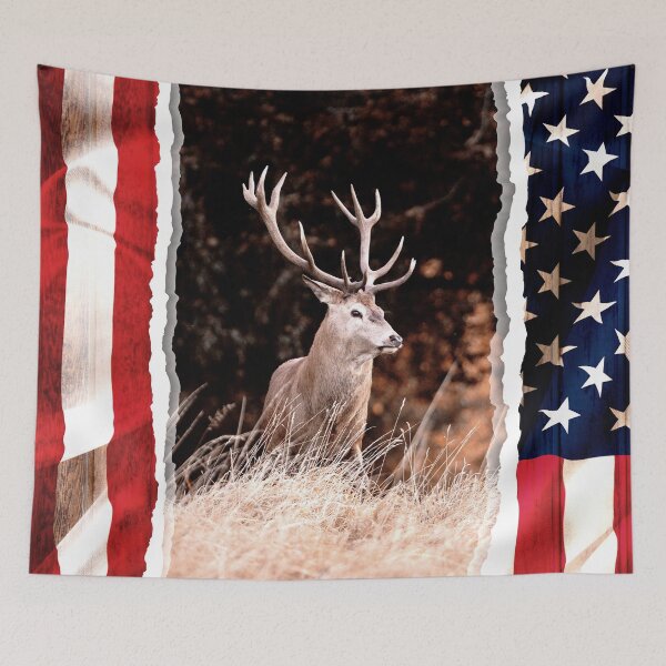 Item preview, Deer in the middle of the national flag designed and sold by Shawa Shop.