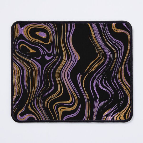 Item preview, Liquid Marble Swirls Purple Gold on Black designed and sold by WisdomInspired.