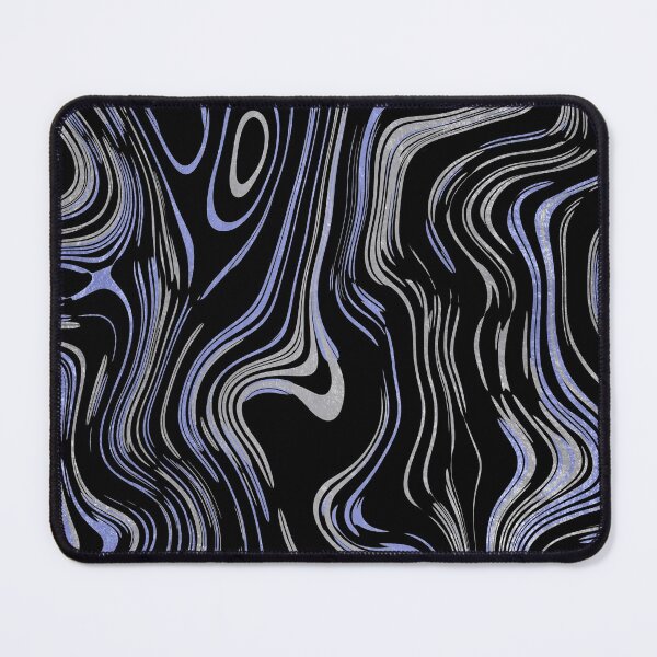 Item preview, Liquid Marble Swirls Blue Silver on Black designed and sold by WisdomInspired.