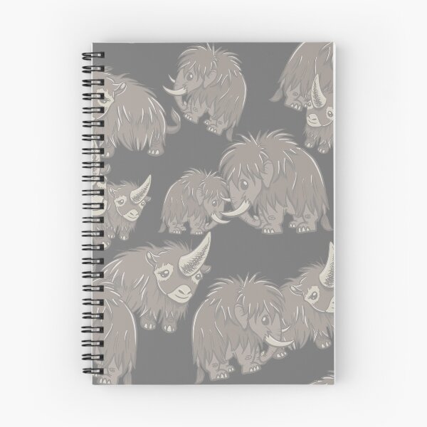 Item preview, Woolly Mammoth and Woolly Rhino on Gray Grey background designed and sold by RJKpoyp.