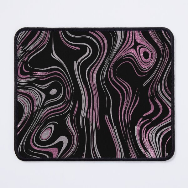 Item preview, Liquid Marble Swirls Pink Silver on Black designed and sold by WisdomInspired.