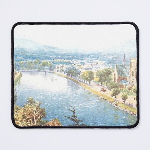 Item preview, Vintage Illustration of Inverness Cathedral & River Ness designed and sold by yourscotland.