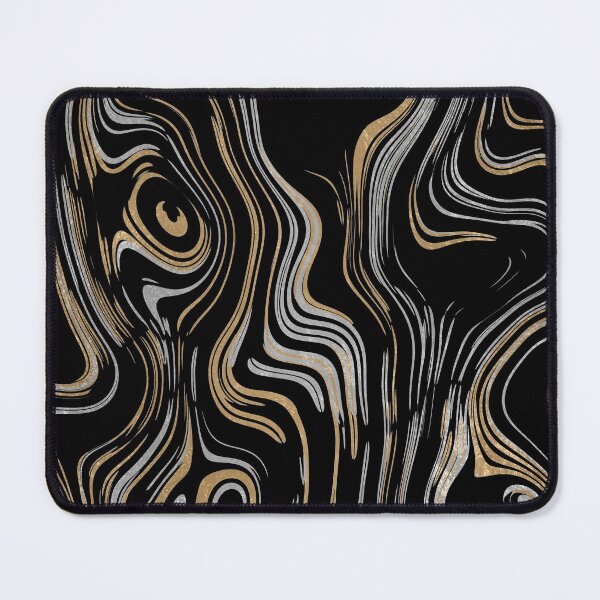 Item preview, Liquid Marble Swirls Gold Silver on Black designed and sold by WisdomInspired.