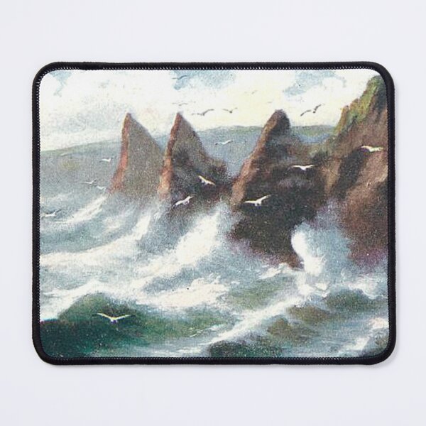 Item preview, Vintage Illustration of rough sea at the Stacks of Duncansby, Wick designed and sold by yourscotland.