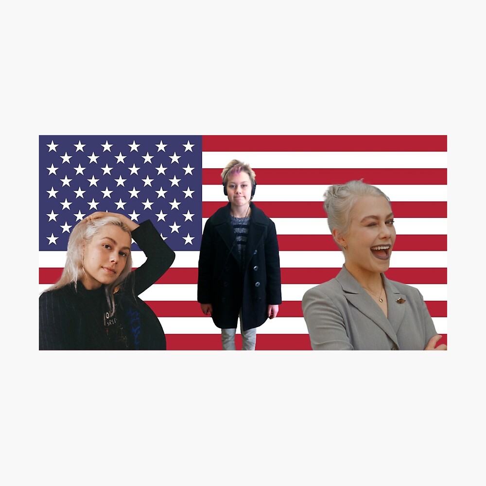 phoebe bridgers american flag design Poster for Sale by curlinashop |  Redbubble