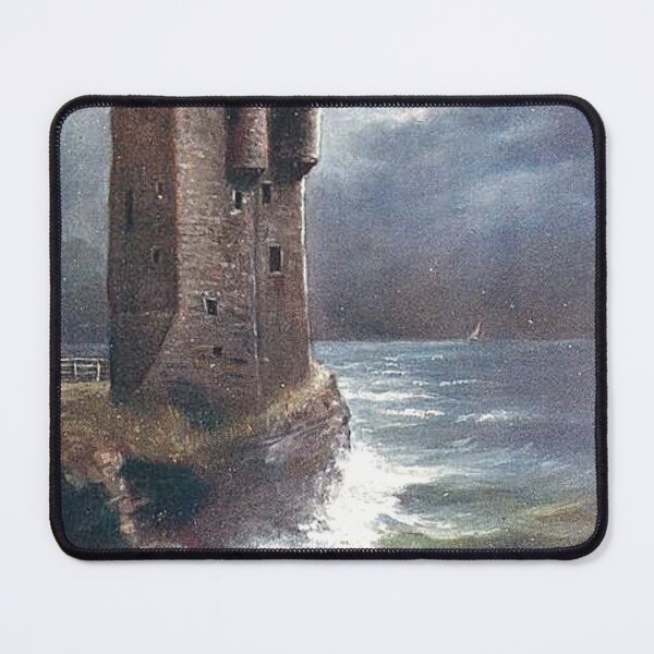 Item preview, Vintage Illustration of Moonlit Sea at Old Keiss Castle, Wick designed and sold by yourscotland.