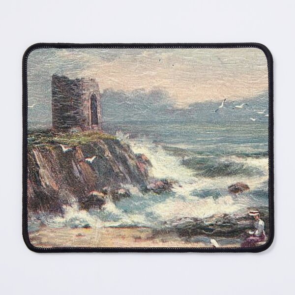 Item preview, Vintage Illustration of rough sea at Lady's Tower, Fife designed and sold by yourscotland.