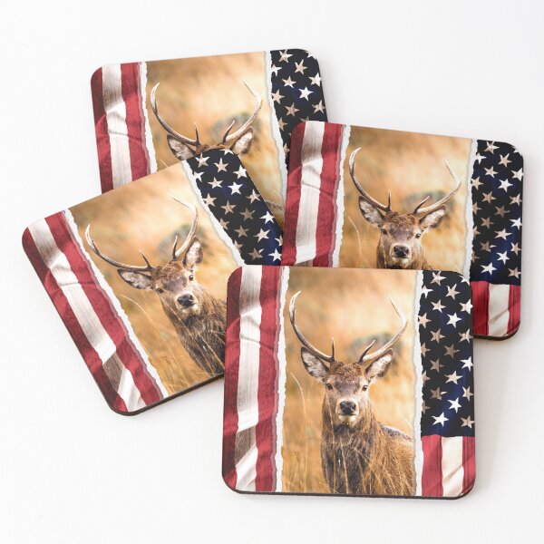 Item preview, A single deer in the middle of the national flag designed and sold by Shawa Shop.