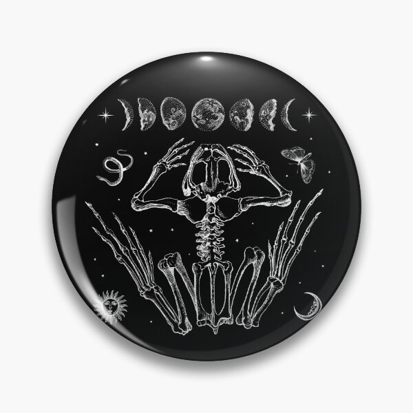 Item preview, Goblincore Frog Skeleton Design: A Dark Academia Aesthetic with Moon Phases for Gremlincore, Fairycore Enthusiasts and Gothic Witchy Punkwear Fans designed and sold by MinistryOfFrogs.