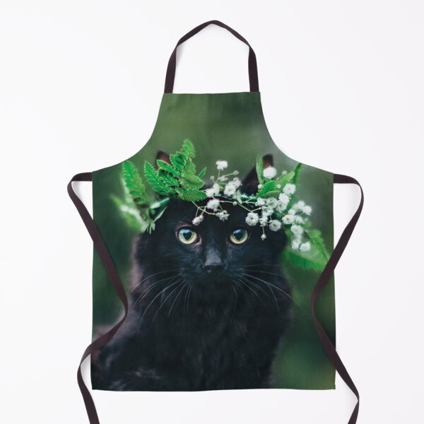 Item preview, Cute Black Cat wearing Flower Crown designed and sold by Leah Flores.