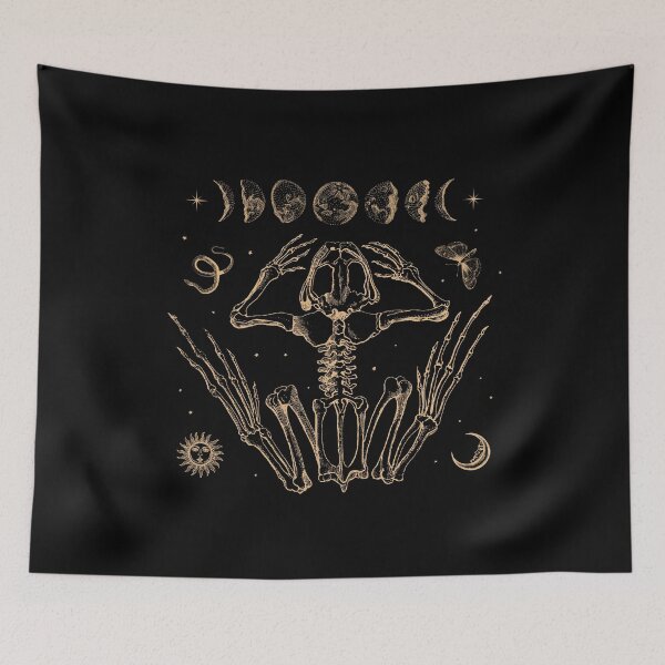 Item preview, Dark Academia Frog Skeleton: A Goblincore Aesthetic with Gremlincore Moon Phases for Fans of Fairycore Froggy, Magical Gothic Witchcraft, and Edgy Punkwear designed and sold by MinistryOfFrogs.
