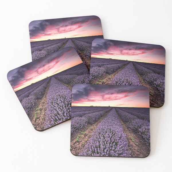 Item preview, Field Of Dreams Sunset Purple Lavender Flowers Landscape Art designed and sold by Piper-Deals.