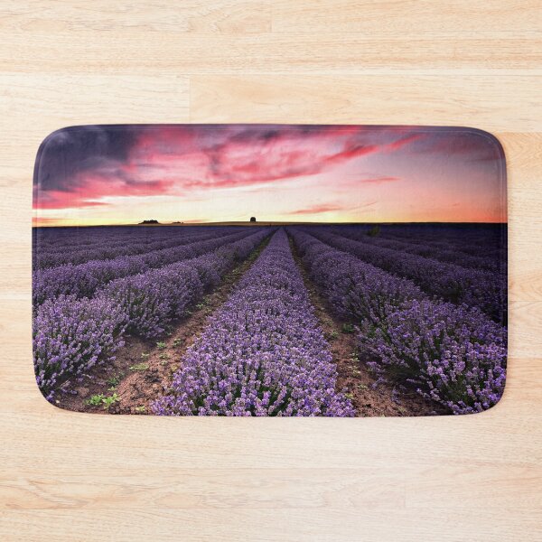 Item preview, Field Of Dreams Sunset Purple Lavender Flowers Landscape Art designed and sold by Piper-Deals.