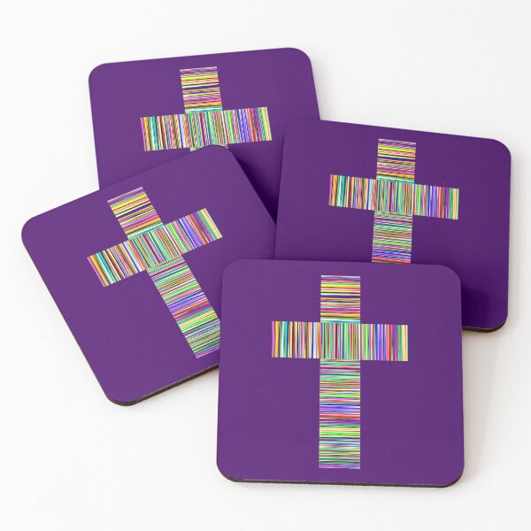 Item preview, Colorful Striped Christian Cross designed and sold by artistoutfitter.