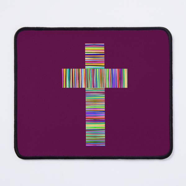 Item preview, Colorful Striped Christian Cross designed and sold by artistoutfitter.