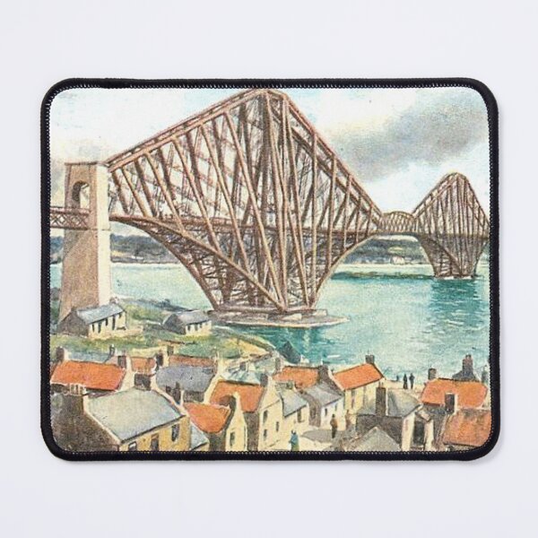 Item preview, Vintage Illustration of The Forth Bridge from North Queensferry designed and sold by yourscotland.