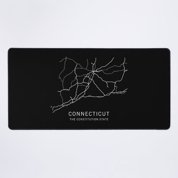 Connecticut State Road Map Desk Mat
