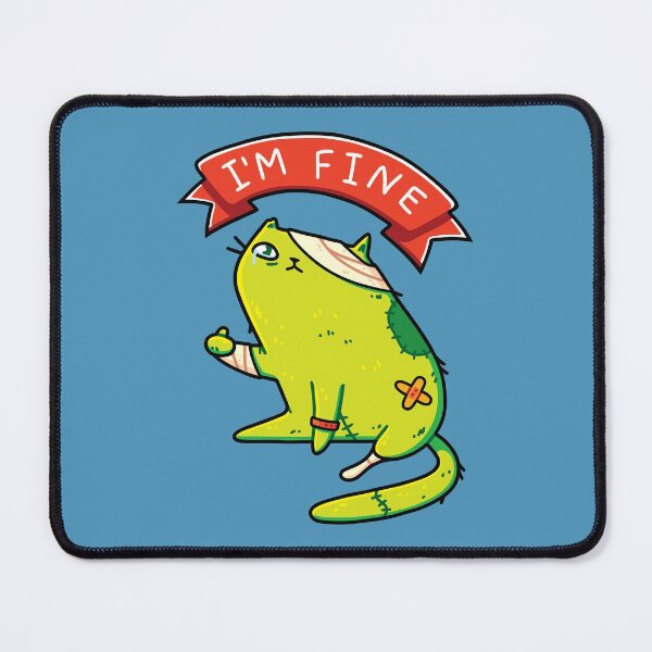 Item preview, Cured Zombie Cat & I'm Fine Typography designed and sold by LydiaLyd.