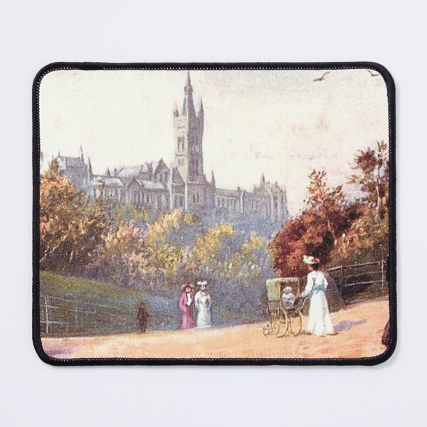 Item preview, Vintage Illustration of Kelvingrove Park & Glasgow University designed and sold by yourscotland.