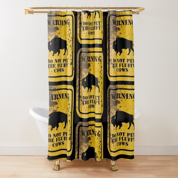 Discover Do Not Pet The Fluffy Cows Shower Curtain