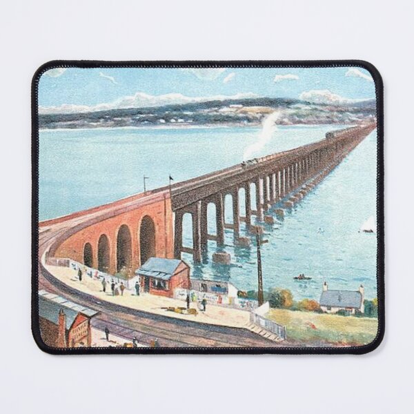 Aperçu de l'œuvre Illustration vintage de Dundee, Ecosse - Pont Tay du Sud créée et vendue par yourscotland.