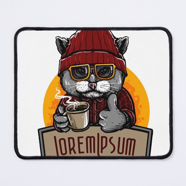 Item preview, cat with hot coffee designed and sold by ovenya.