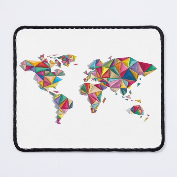 Item preview, World Map, Low Poly, Digital Art Print designed and sold by FuzionDezigns.