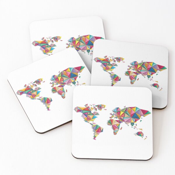 Item preview, World Map, Low Poly, Digital Art Print designed and sold by FuzionDezigns.