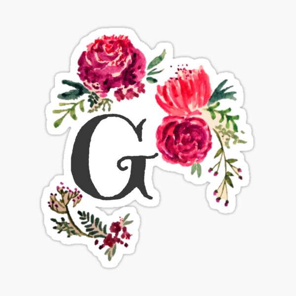 Letras del alfabeto decoradas con flores, monograma floral
