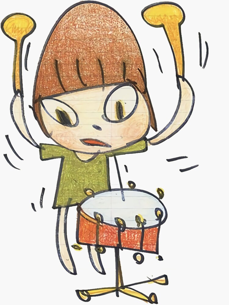 Thumbnail 3 of 3, Sticker, Drummer Nara designed and sold by SweatVtgShirts.