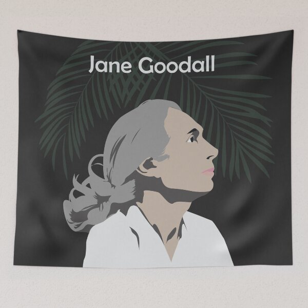 Item preview, Jane Goodall Poster Art Chimpanzee, female scientist, science poster, classroom decor, feminist art print, Steminist, stem art, stem women, animal rights designed and sold by GalleryArtField.