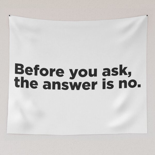 Item preview, Before You Ask, The Answer Is No. designed and sold by Memefy.