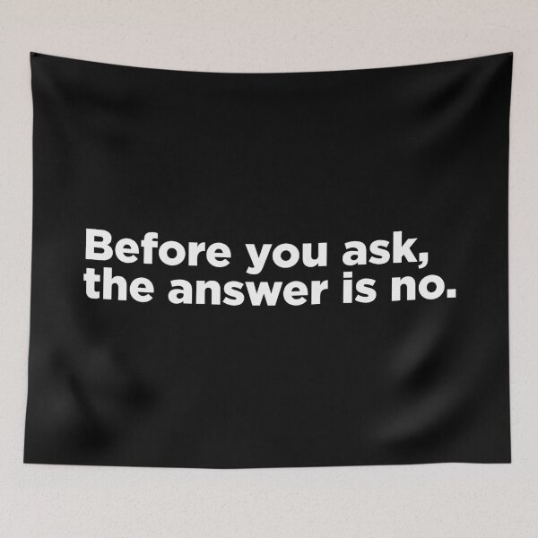 Item preview, Before You Ask, The Answer Is No. 2 designed and sold by Memefy.